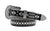 Womens and teens b.b. simon black kish s belt with clear ice crystals and silver finish