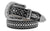 Mens b.b. simon black veronica belt with clear ice crystals and silver finish