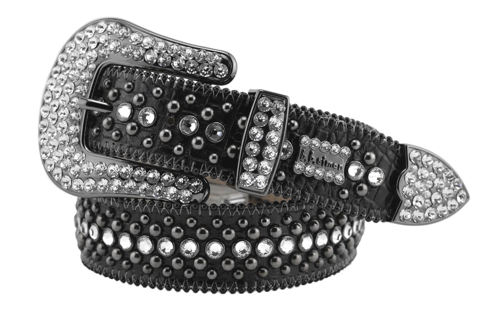 b.b simon （size 30） BB Simon Veronica Belt Volcano Crystal Black Acid Wash