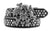 Mens b.b. simon black bakoo bakoo skull belt with clear ice crystals and silver finish