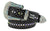 Mens b.b. simon black kish belt with aurora borealis crystals and black finish