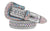 Mens b.b. simon white kish belt with aurora borealis crystals and silver finish