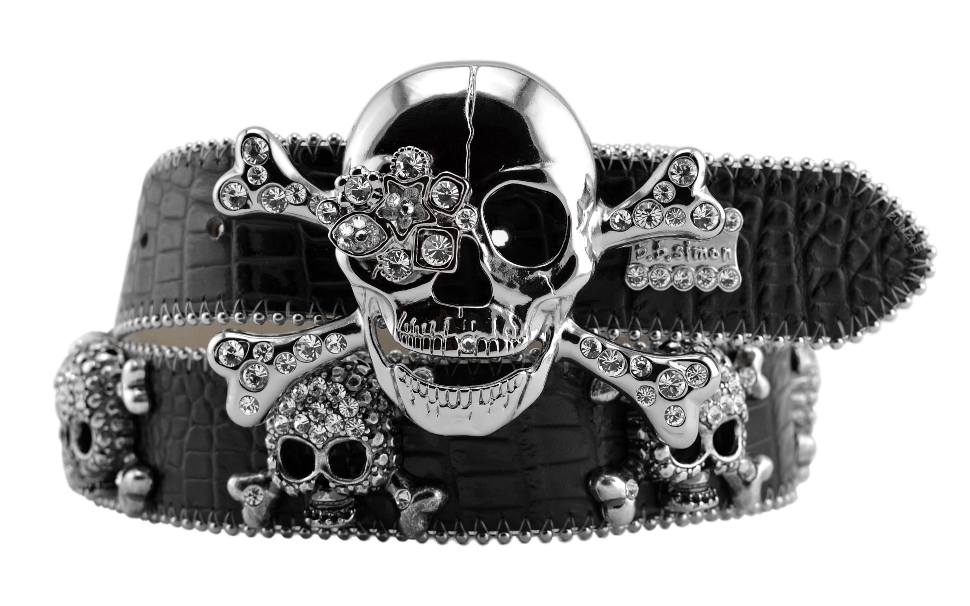 B.B. Simon The Murder Max Night Skull Tapestry Belt - Zunzle B.B. Simon The Murder Max Night Skull Tapestry Belt - Zunzle